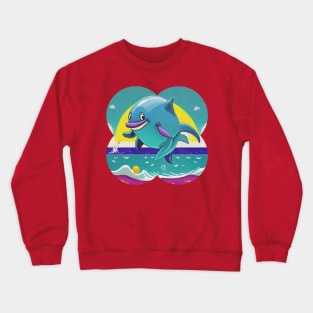 Happy jumping dolphin Crewneck Sweatshirt